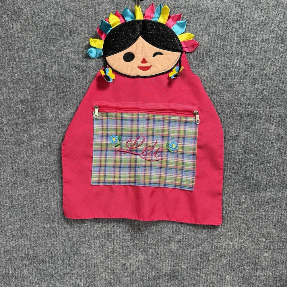 Mexican Rag‎ Doll Maria Lele Child Apron Zippered Pocket Fiesta Artisanal